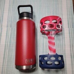 YETI Red Bottle with Vibrant Holder